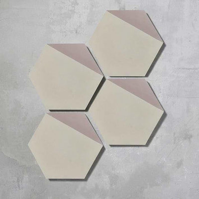Pearl + Leather Hexagonal Split Tiles - Handmade