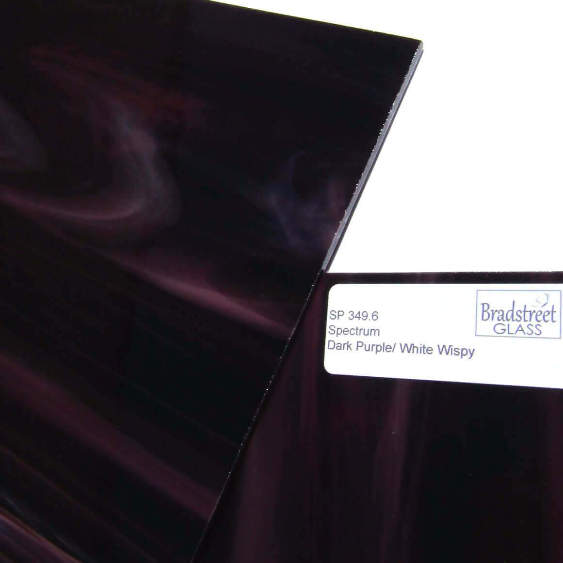 Dark Purple And White Wispy 96 Coe Stained Glass Sheet Fusible Oceansi Bradstreetglass 6890