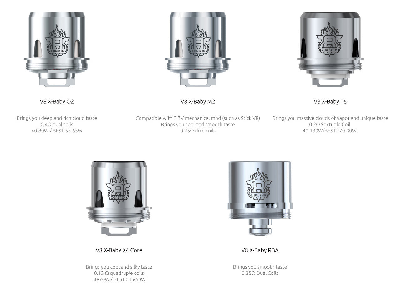 SMOK TFV8 X-Baby Coils T6/X4/M2/Q2 (3pcs)