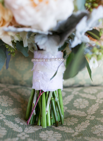 bouquet wrap pearl custom wedding 
