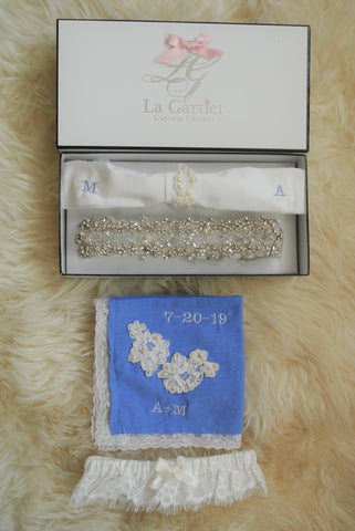 custom wedding garter set La Gartier 