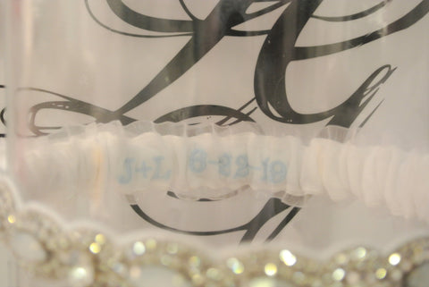 personalized bridal garter 