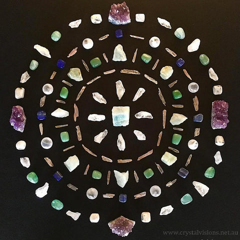 My beautiful New Moon in Aries Crystal Grid