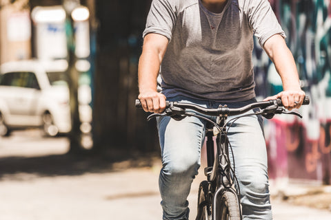 Man riding bicycle