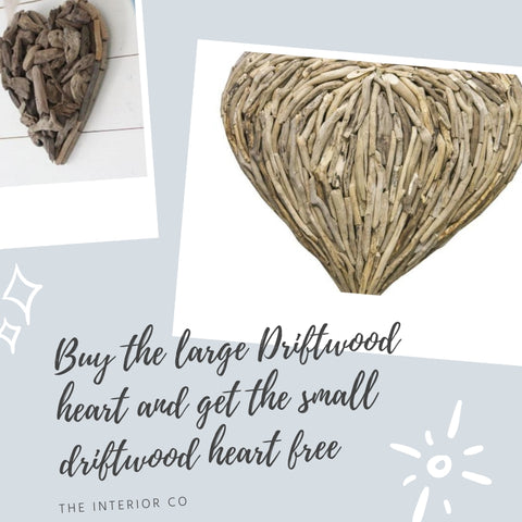 Huge driftwood heart offer get small heart Free The Interior Co 