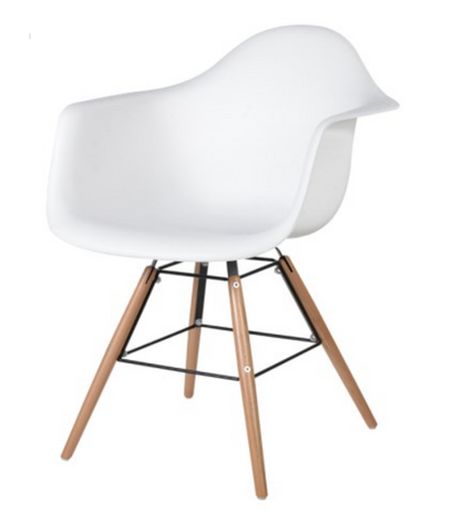 White Moulded Tub Chair - Classic Contemporary Styling