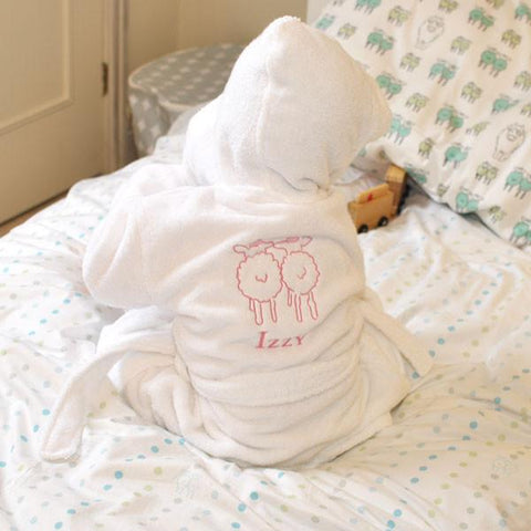 Embroidered Personalised Isla Lamb Dressing Gown