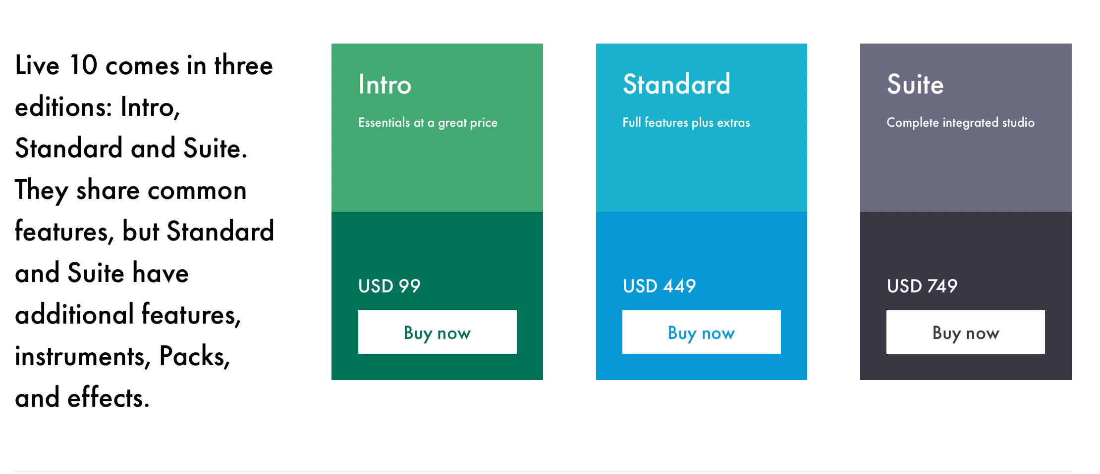 Ableton Live 10 Pricing