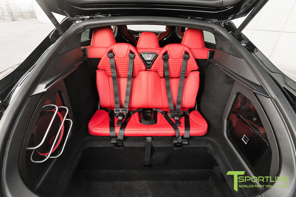 Tesla Model S Custom Audio in Ferrari Rosso (Red) Interior
