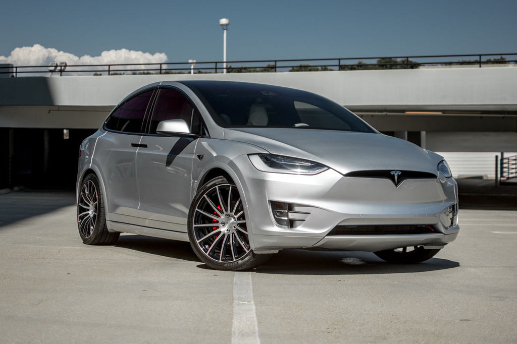 Silver Model X with Painted Plastic Panels, and Forged Wheels