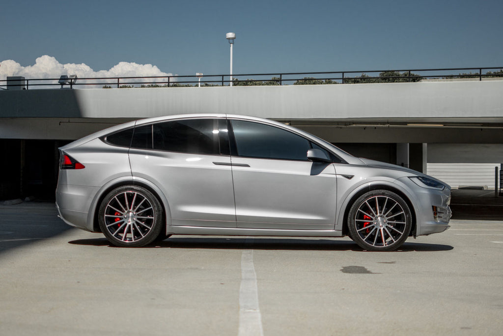 Silver Model X with Painted Plastic Panels, and Forged Wheels