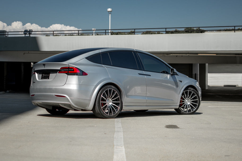 Silver Model X with Painted Plastic Panels, and Forged Wheels