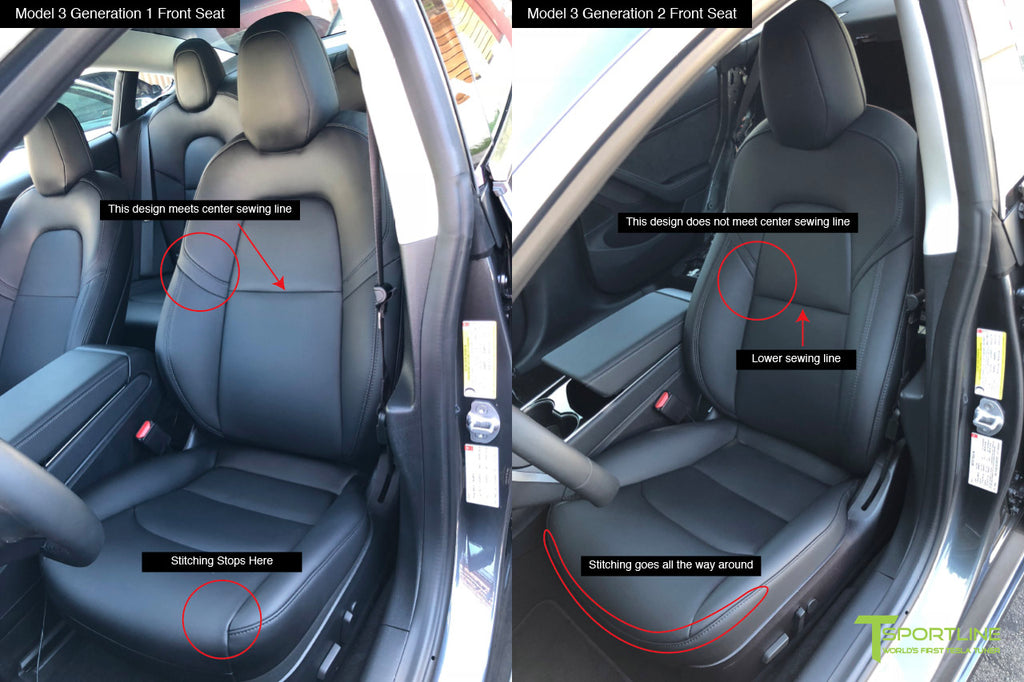Tesla Model 3 Black Interior Seat Update