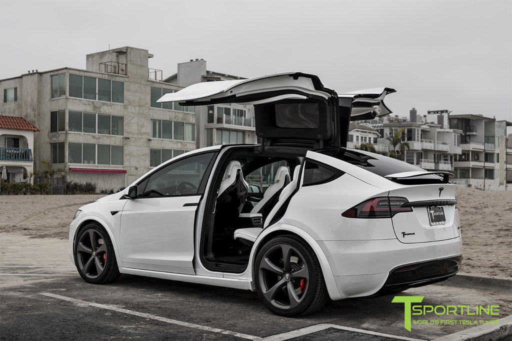 Pearl White Multi-Coat Model X with 3M Satin Black Chrome Delete: 