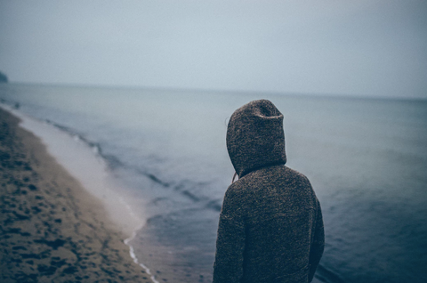 person alone on a beach