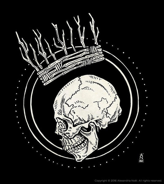skull crown illustration by alexandria noel