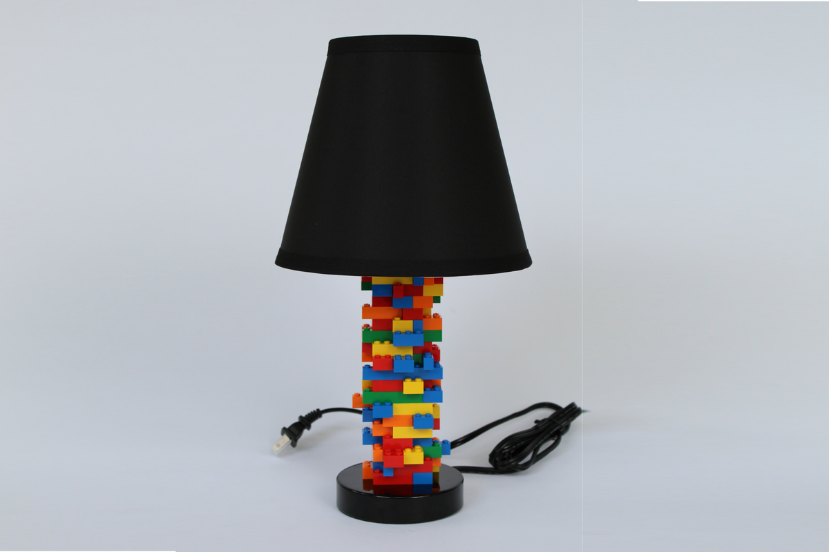 Clock Lamp Canvas Art FREE P&P LEGO HEADS & BRICKS  Bundle Light Shade 