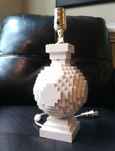Handmade Leading brand toy Brick Lamp, Round in White