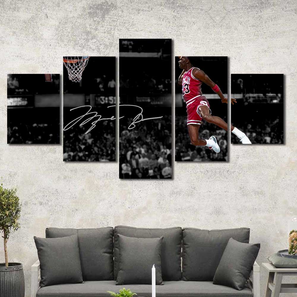 Michael Jordan Dunk Framed Canvas Home 