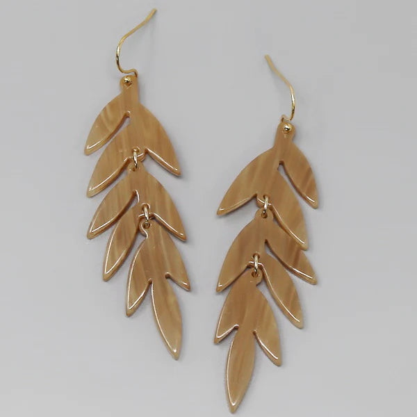 Leaf Acetate Drop Earrings
