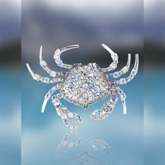 Crystal Crab Pin by Albert Weiss Jewelry