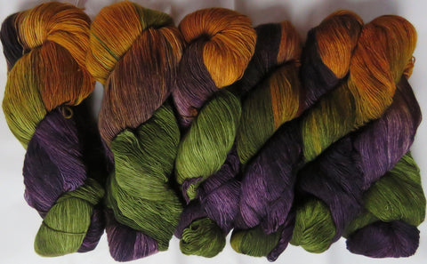 Fine Merino - Lace Weight Yarn - Cedar/Amber/Aubergine A3
