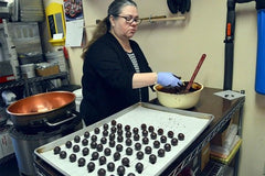 Sweet Mona's dipping chocolates for the Coupeville Chocolate Walk