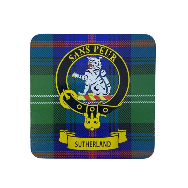 Sutherland Clan Crest Cork Coaster Scottish Shop Macleods Scottish Shop