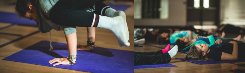 Doing Crow Pose in Yoga at Boulder High School