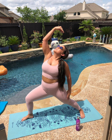 Pamela Lott on Niagara yoga mat 