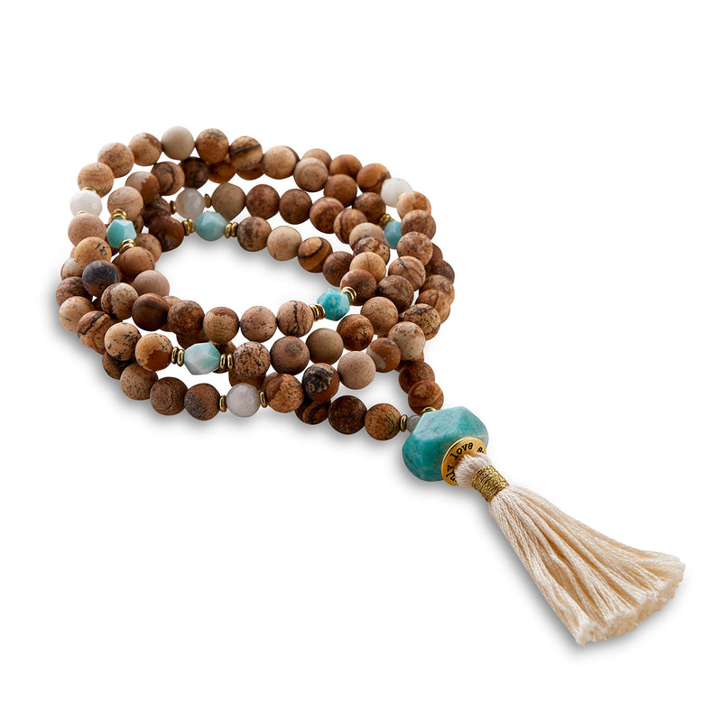 Silver & Sage Trail of Peace Mala