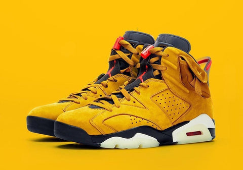 travis scott air jordan 6 sneakers yellow mustard