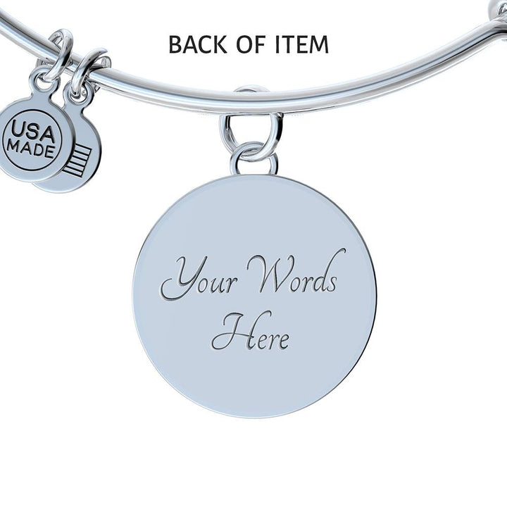 Custom Baby Name & Photo Pendant Necklace & Bangle (Circle) For New Mom