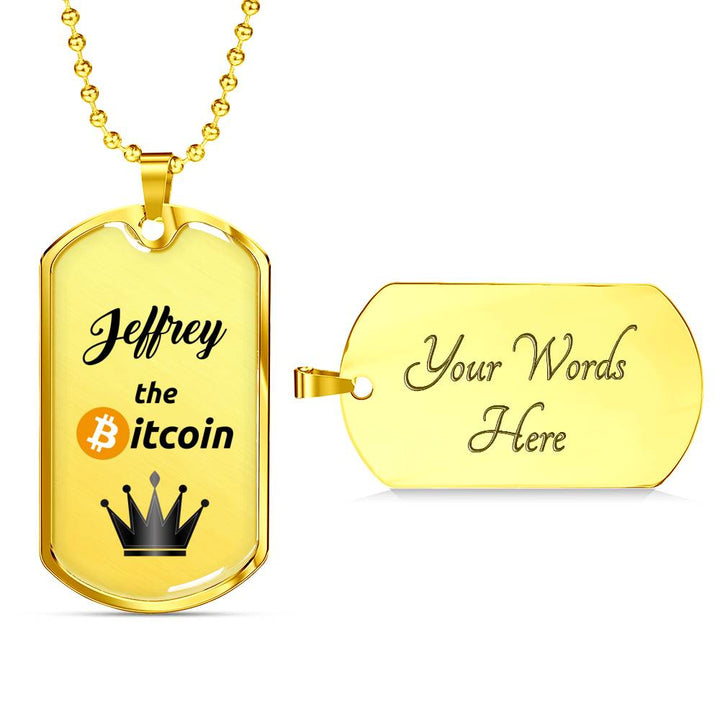 Personalized Bitcoin King Pendant Necklace