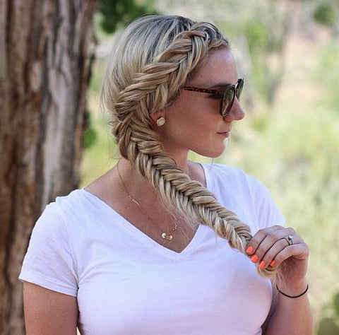 The fishtail braid is a classy, easy hairstyle for thin hair 