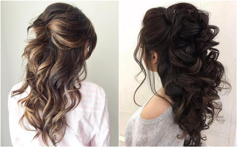 The half-up, half-down updo is an easy hairstyle for work. 