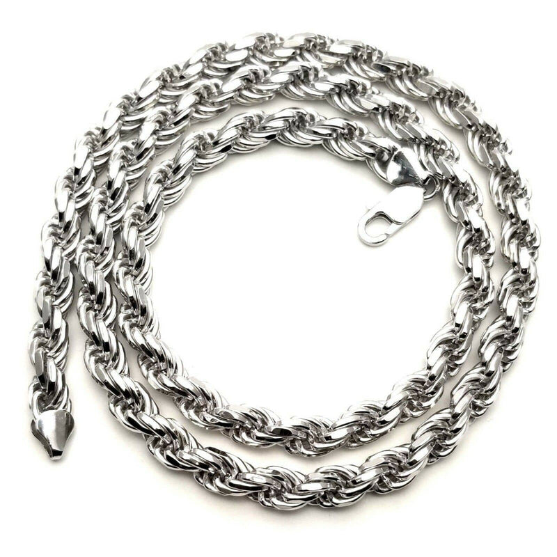 925 Sterling Silver 7MM Rope Chain 