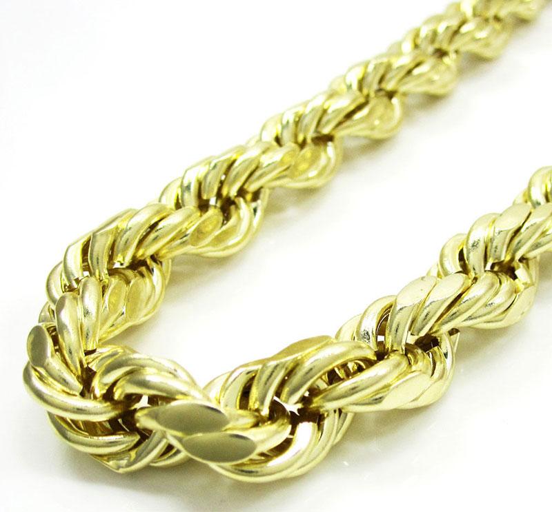 10MM 10K Yellow Gold Rope Chain 