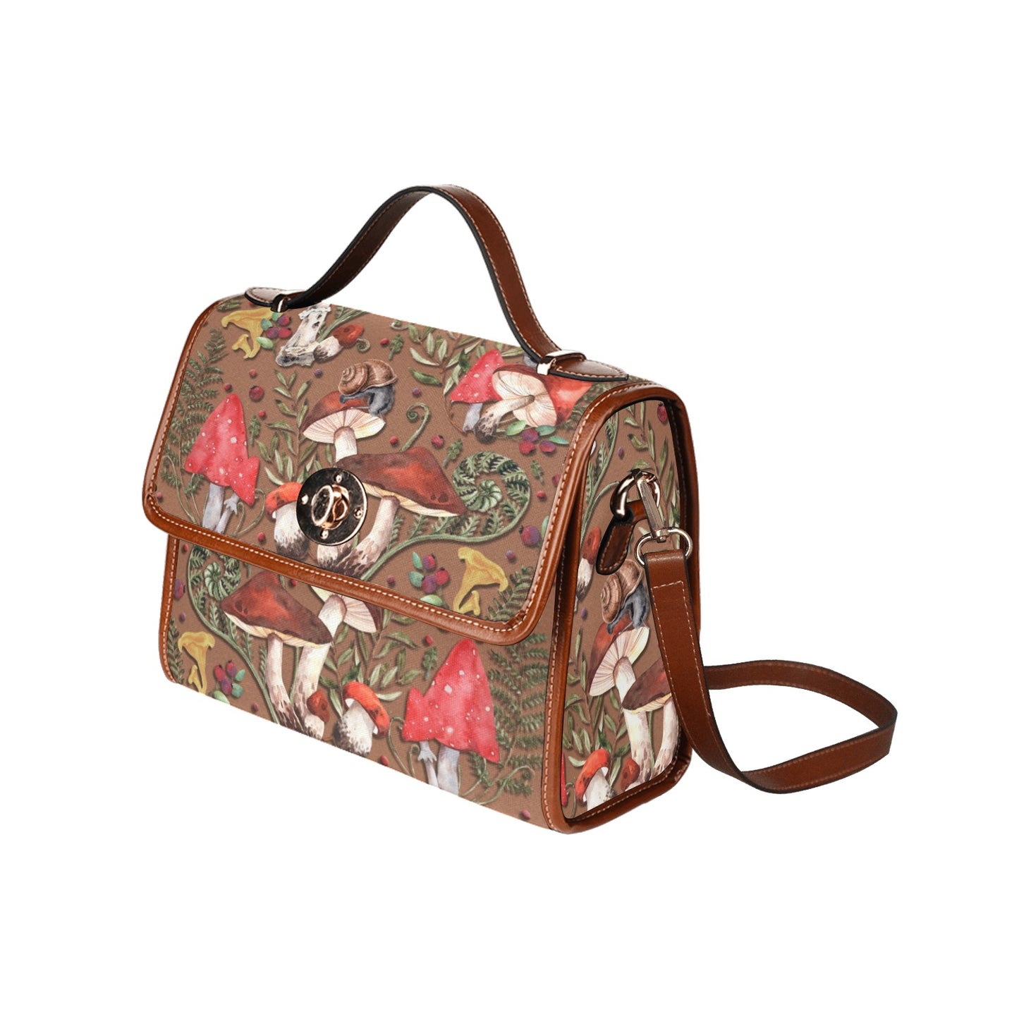 Brown Mushrooms Purse Cottagecore Hand Bag