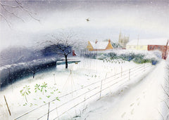 Snow in the Village Greetings Card