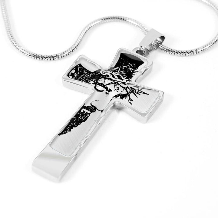 Jesus Cross Necklace (option to engrave front & backside)