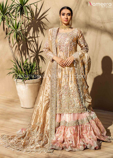 Buy Farshi Gharara For Walima With Long Shirt Online 2021 Nameera By Farooq 0075