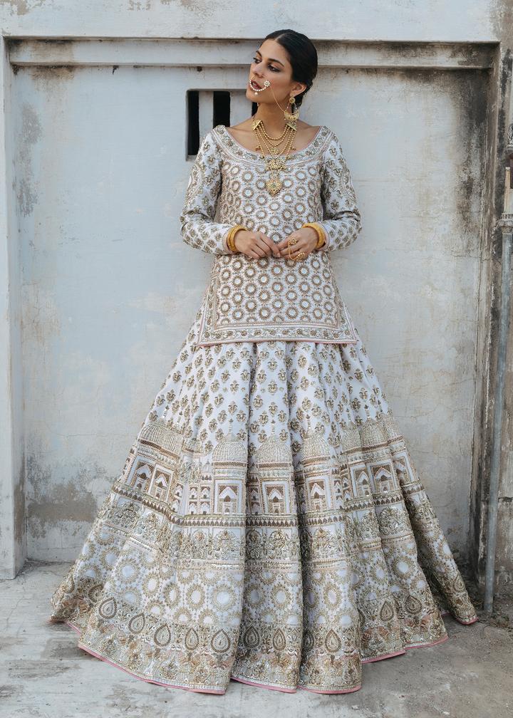 Indian Bridal Lehnga Dress In White Color For Wedding Nameera By