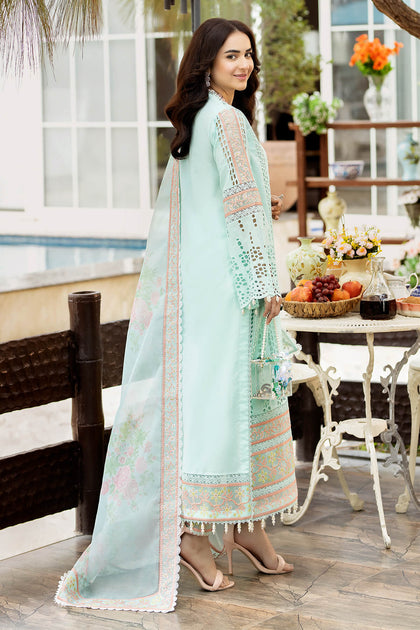 Shop New Pakistani Kameez Trousers Sky Blue Party Dress Nameera By Farooq 