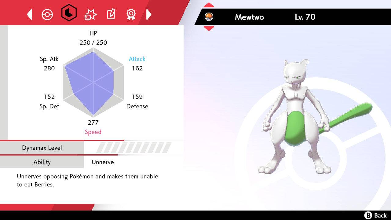 Pokemon Sword and Shield Ultra Shiny Mewtwo 6IV-EV Trained - Pokemon4Ever