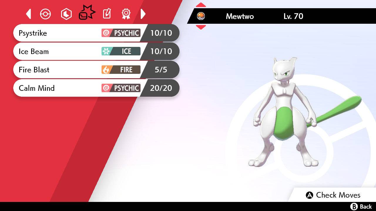 Pokemon Sword and Shield Ultra Shiny Mewtwo 6IV-EV Trained - Pokemon4Ever