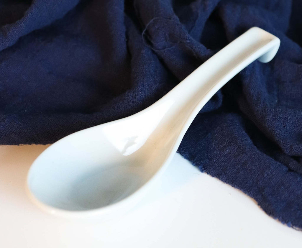 white soup ladle