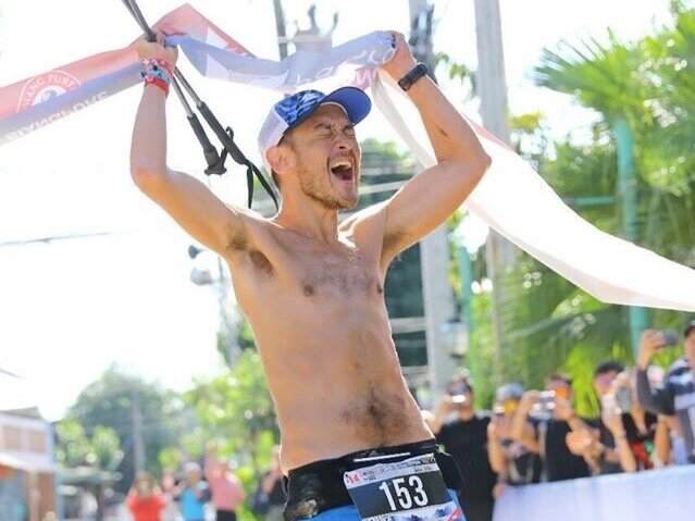 John Ellis winning Ultra Trail Panoramic in 2019