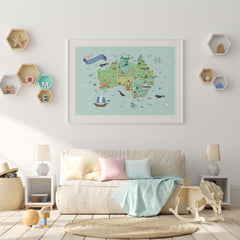 Australian Map Kids Wall Art 