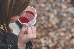Woman drinking herbal tea